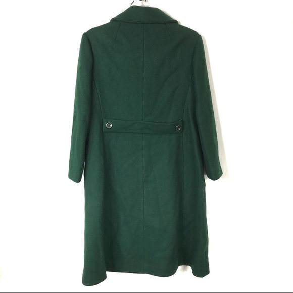 Vintage Deep Green Wool Double Breasted Overcoat - Picture 4 of 6